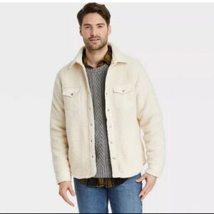 GOODFELLOW & CO - Men’s Cream Shearling Jacket, Size 2XL